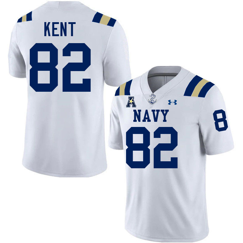 Navy Midshipmen #82 Nathan Kent College Football Jerseys,Apparels Stitched-White
